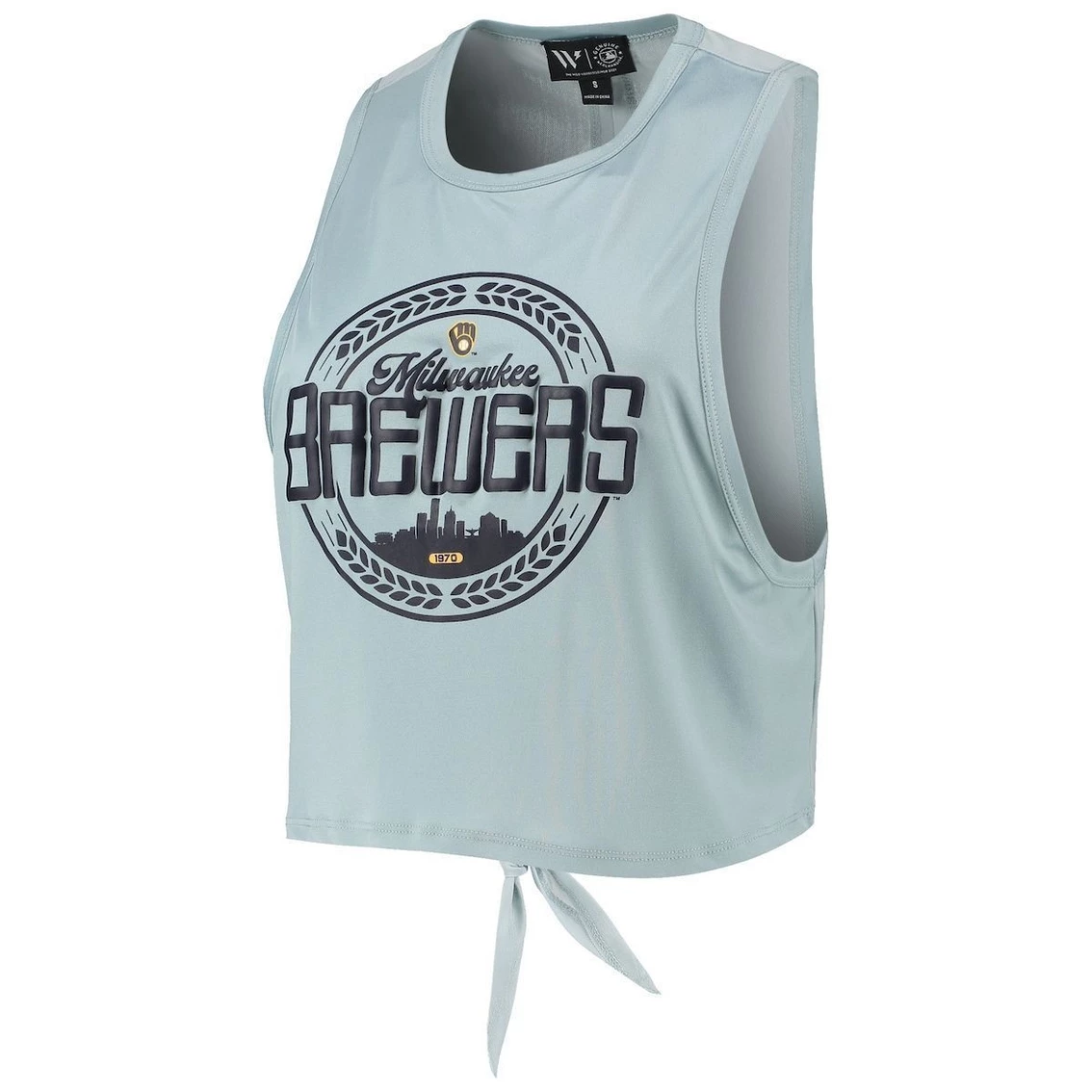 New π Women's The Wild Collective Light Blue Milwaukee Brewers Open Back Twist-Tie Tank Top π - Image 3