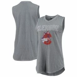 Brand new 🛒 Women's Alternative Apparel Heather Gray Clemson Tigers Inside Out Washed Tank Top 😉