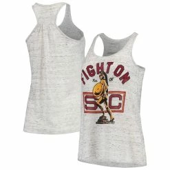 Cheapest 👏 Women's Homefield Ash USC Trojans Vintage Racerback Tank Top 😀
