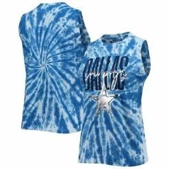 Best Sale 🧨 Women's Lauren James Royal Dallas Cowboys Tie-Dye Jersey Boxy Tank Top 😀