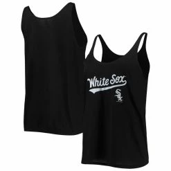 Coupon ✨ Women's Soft As A Grape Black Chicago White Sox Slouchy Tank Top 😉