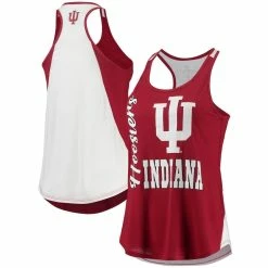 Budget π₯ Women's Colosseum Crimson/White Indiana Hoosiers George Glass 2-Hit Scoop Neck Racerback Tank Top β€οΈ