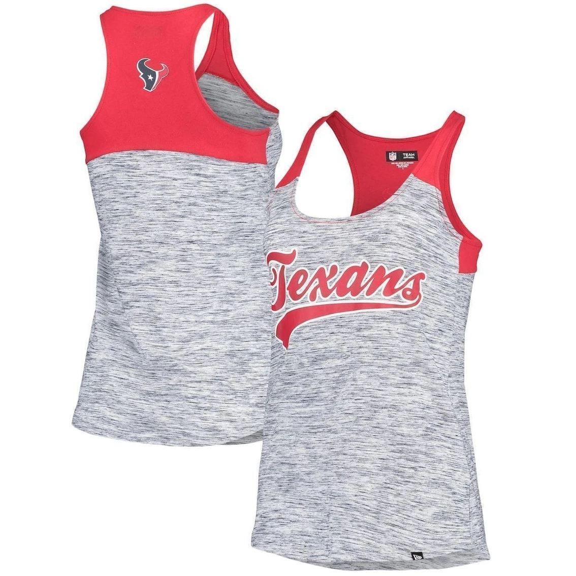 Discount π€© Women's New Era Red/Navy Houston Texans Space Dye Racerback Scoop Neck Tank Top π