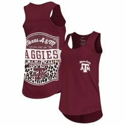 Best Sale π Women's Pressbox Maroon Texas A&M Aggies Sanders Animal Print Tank Top π