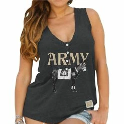 Best reviews of 🛒 Women's Original Retro Brand Black Army Black Knights Relaxed Henley V-Neck Tri-Blend Tank Top ✨