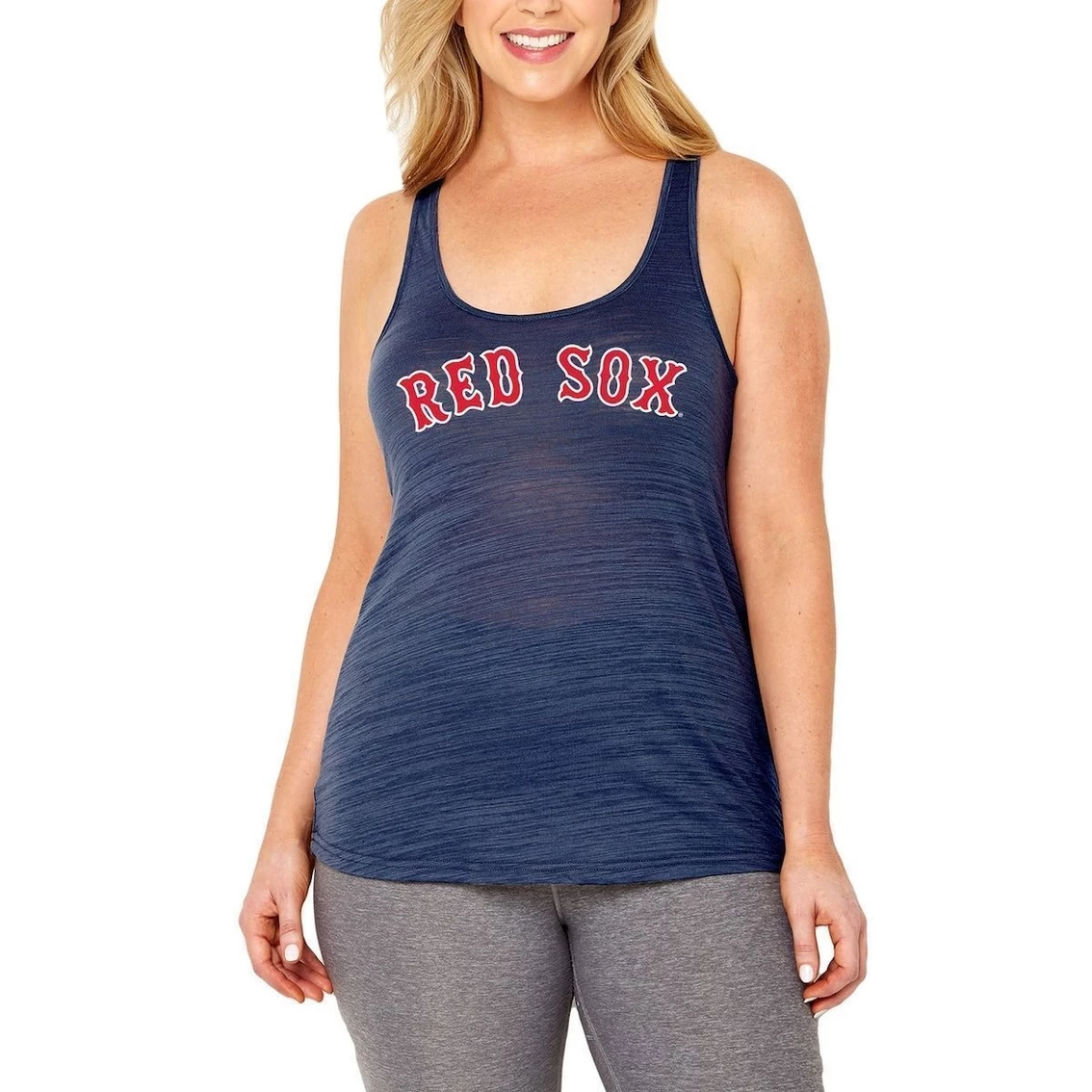 Discount π₯° Women's Soft As A Grape Navy Boston Red Sox Plus Size Swing For The Fences Racerback Tank Top β€οΈ - Image 2