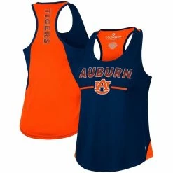 Hot Sale π Women's Colosseum Navy Auburn Tigers Sachs 2-Hit Scoop Neck Racerback Tank Top π€©