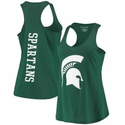 Cheap π€© Boxercraft π© Women's Green Michigan State Spartans Essential 2-Hit Racerback Tank Top π