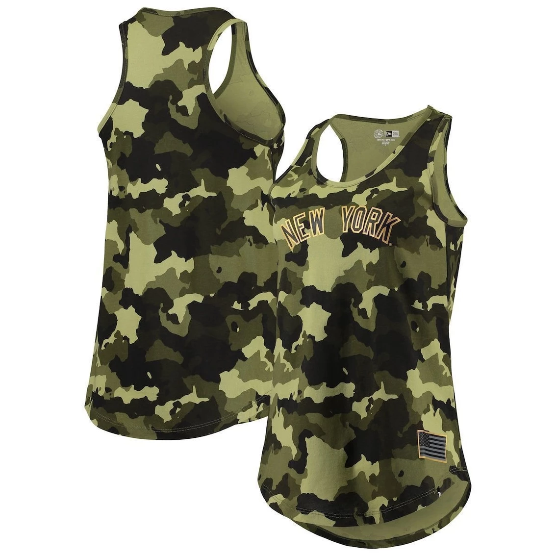 Cheap π― Women's New Era Green New York Yankees 2022 MLB Armed Forces Day Camo Racerback Tank Top π
