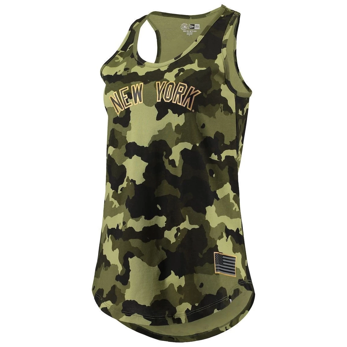 Cheap π― Women's New Era Green New York Yankees 2022 MLB Armed Forces Day Camo Racerback Tank Top π - Image 3