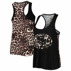 Cheap π Women's Majestic Threads Black San Francisco 49ers Leopard Racerback Tank Top π