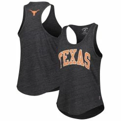 Coupon 😉 Women's League Collegiate Wear Black Texas Longhorns Two-Hit Intramural Tri-Blend Scoop Neck Racerback Tank Top ✔️