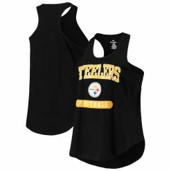 Cheap 🔔 Women's Profile Black Pittsburgh Steelers Plus Size Team Racerback Tank Top ⭐