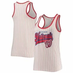 Cheap β Women's New Era White/Red Washington Nationals Pinstripe Scoop Neck Tank Top β