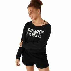Hot Sale ⭐ Victoria's Secret Pink Everyday Lounge Off The Shoulder Sweatshirt 🎁