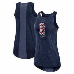 Wholesale 🤩 Women's Nike Navy Boston Red Sox Logo Fade High Neck Performance Tank Top 🛒