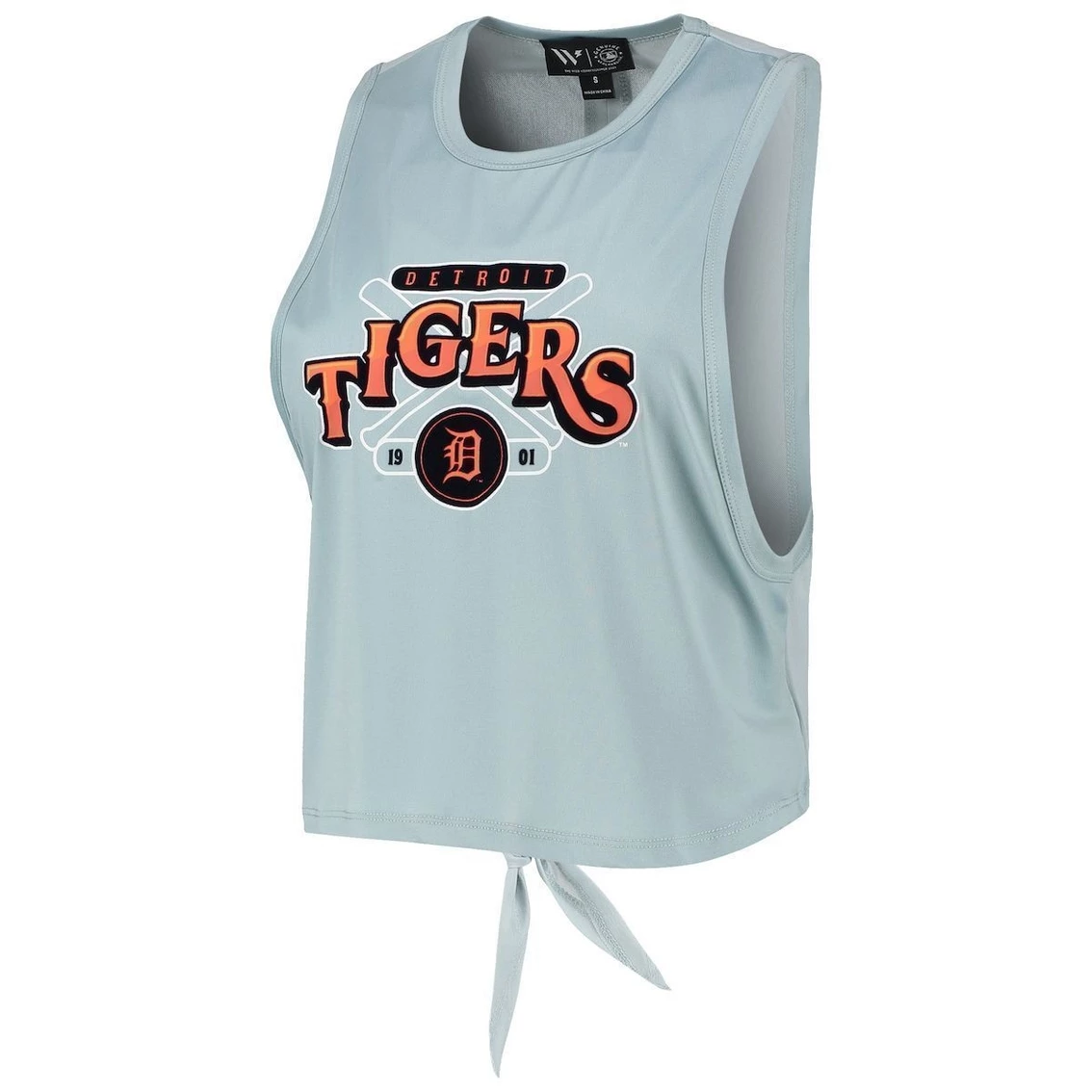 Best Sale π Women's The Wild Collective Light Blue Detroit Tigers Open Back Twist-Tie Tank Top π₯ - Image 3