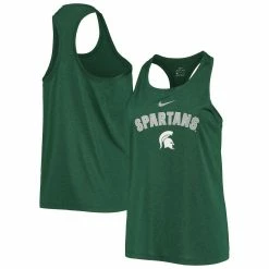Best Pirce ⌛ Women's Nike Green Michigan State Spartans Arch & Logo Classic Performance Tank Top 💯