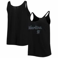 Deals ✔️ Women's Soft As A Grape Black Miami Marlins Slouchy Tank Top 😉