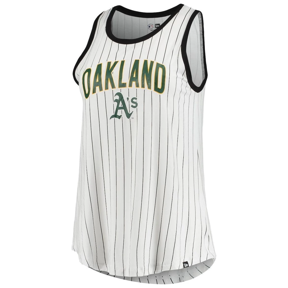 Best Sale π Women's New Era White/Black Oakland Athletics Team Pinstripe Jersey Tank Top 𧨠- Image 3