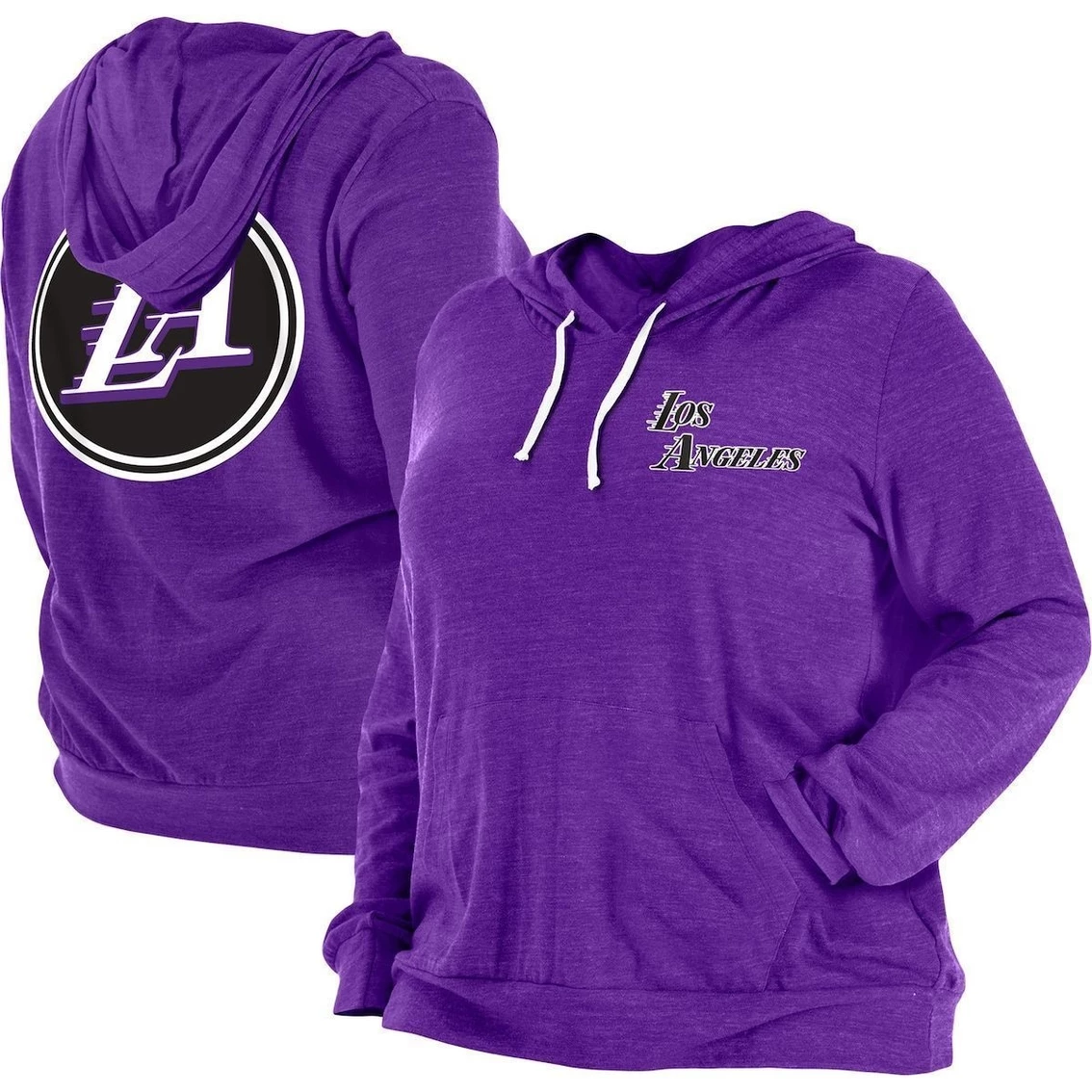Discount π₯° Women's New Era Purple Los Angeles Lakers Plus Size 2022/23 City Edition Bi-Blend Long Sleeve Hoodie T-Shirt β€οΈ