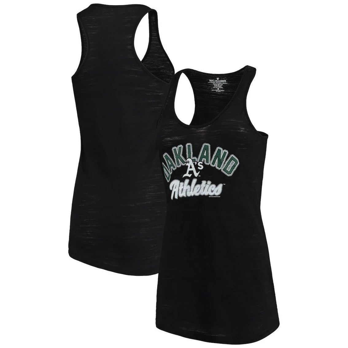 Brand new βοΈ Women's Soft As A Grape Black Oakland Athletics Multicount Racerback Tank Top π€©