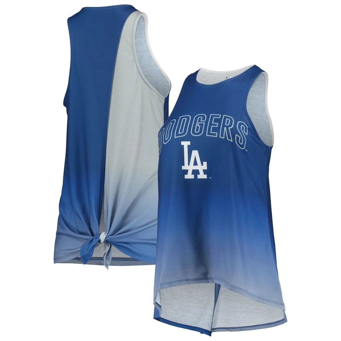 Promo ❤️ Women's FOCO Royal Los Angeles Dodgers Gradient Tie-Back Racerback Tank Top ❤️ - Image 2