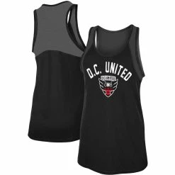 Cheapest 😉 Women's 5th & Ocean By New Era Black D.C. United Slub Racerback Tank Top 🎁