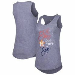 Wholesale 🥰 Women's Touch Navy Houston Astros Americana Tri-Blend Racerback Tank Top 💯