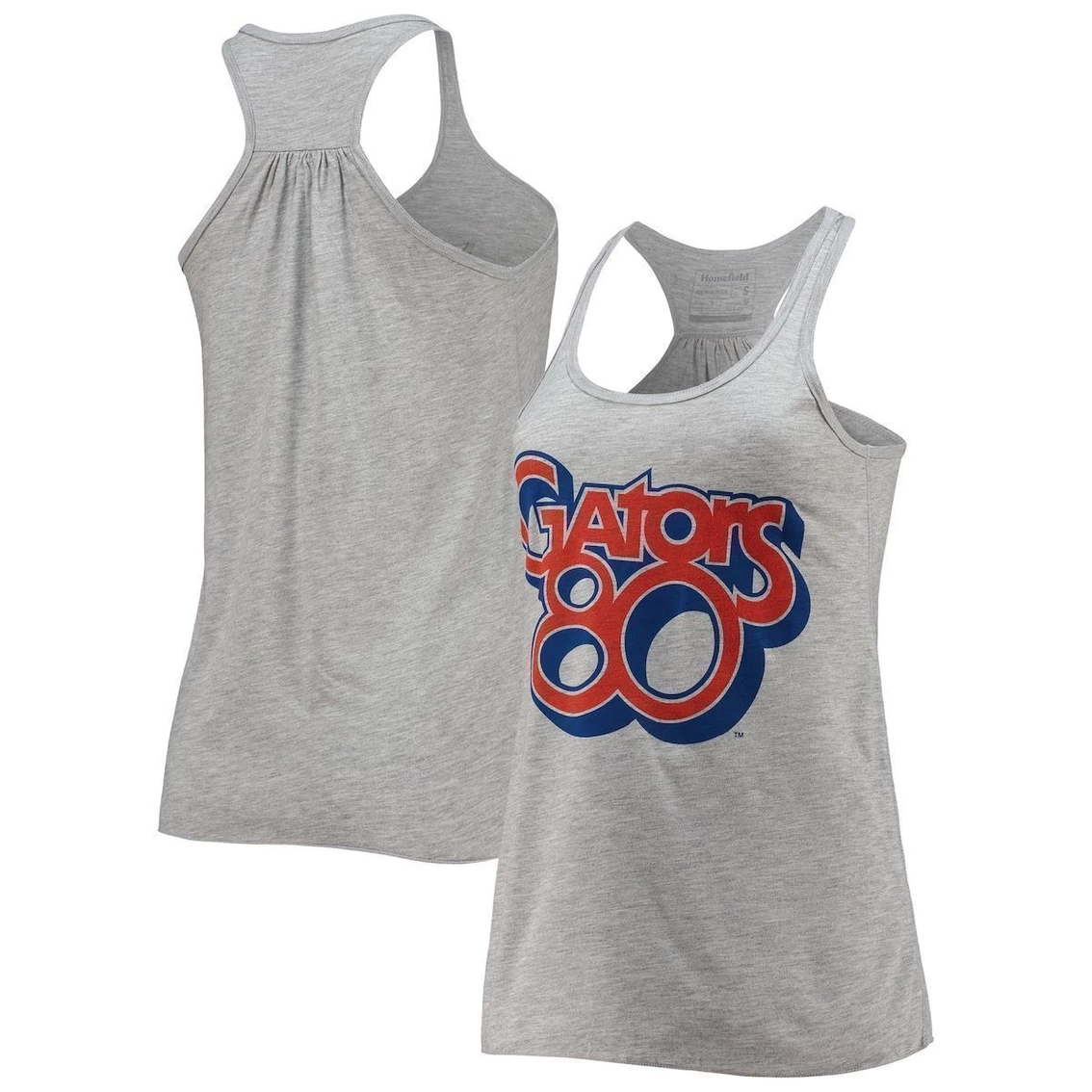 Wholesale β€οΈ Women's Homefield Heather Gray Florida Gators Vintage Racerback Tank Top β¨ - Image 2