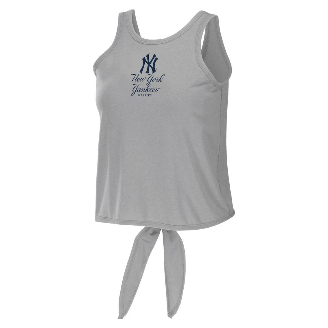 New π€© Women's WEAR By Erin Andrews Gray New York Yankees Open Back Twist Tie Tank Top π - Image 3