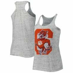 Cheapest 🥰 Women's Homefield Ash Clemson Tigers Vintage Racerback Tank Top 😍