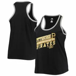 Cheap 🎉 Profile 👩 Women's Black Pittsburgh Pirates Plus Size Ringer Racerback Tank Top 😉