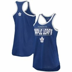 New 😉 Women's G-III Sports By Carl Banks Blue Toronto Maple Leafs Showdown Slub Racerback Tank Top 😍