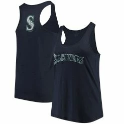 Best reviews of ⌛ Women's Soft As A Grape Navy Seattle Mariners Plus Size Swing For The Fences Racerback Tank Top ✨
