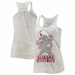 Best Sale 😀 Women's Homefield Ash Alabama Crimson Tide Vintage Racerback Tank Top 🛒