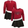 Deals 🥰 Outerstuff 👧 Girls Infant Red/Pewter Tampa Bay Buccaneers Heart To Heart Jersey Tri-Blend 👗 Dress 🌟