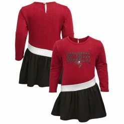 Deals 🥰 Outerstuff 👧 Girls Infant Red/Pewter Tampa Bay Buccaneers Heart To Heart Jersey Tri-Blend 👗 Dress 🌟