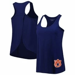 New 𧨠Boxercraft π© Women's Navy Auburn Tigers Charm 2.0 Scoop Neck Open Back Racerback Tank Top βοΈ