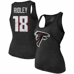 Wholesale 👏 Women's Majestic Threads Calvin Ridley Heathered Black Atlanta Falcons Name & Number Tri-Blend Tank Top 🛒
