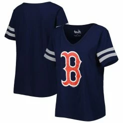 Buy 👏 Women's Touch Navy Boston Red Sox Triple Play V-Neck T-Shirt 🎁