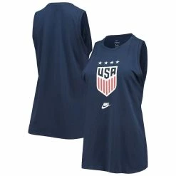 Best Sale ❤️ Women's Nike Navy USWNT Crest Tomboy Performance Tank Top 🧨