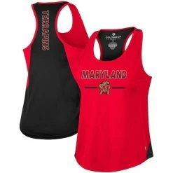 Brand new 𧨠Women's Colosseum Red Maryland Terrapins Sachs 2-Hit Scoop Neck Racerback Tank Top βοΈ