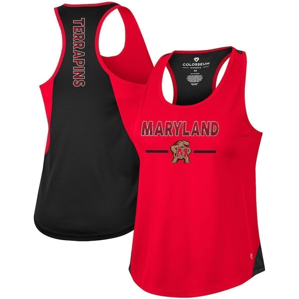 Brand new 𧨠Women's Colosseum Red Maryland Terrapins Sachs 2-Hit Scoop Neck Racerback Tank Top βοΈ - Image 2