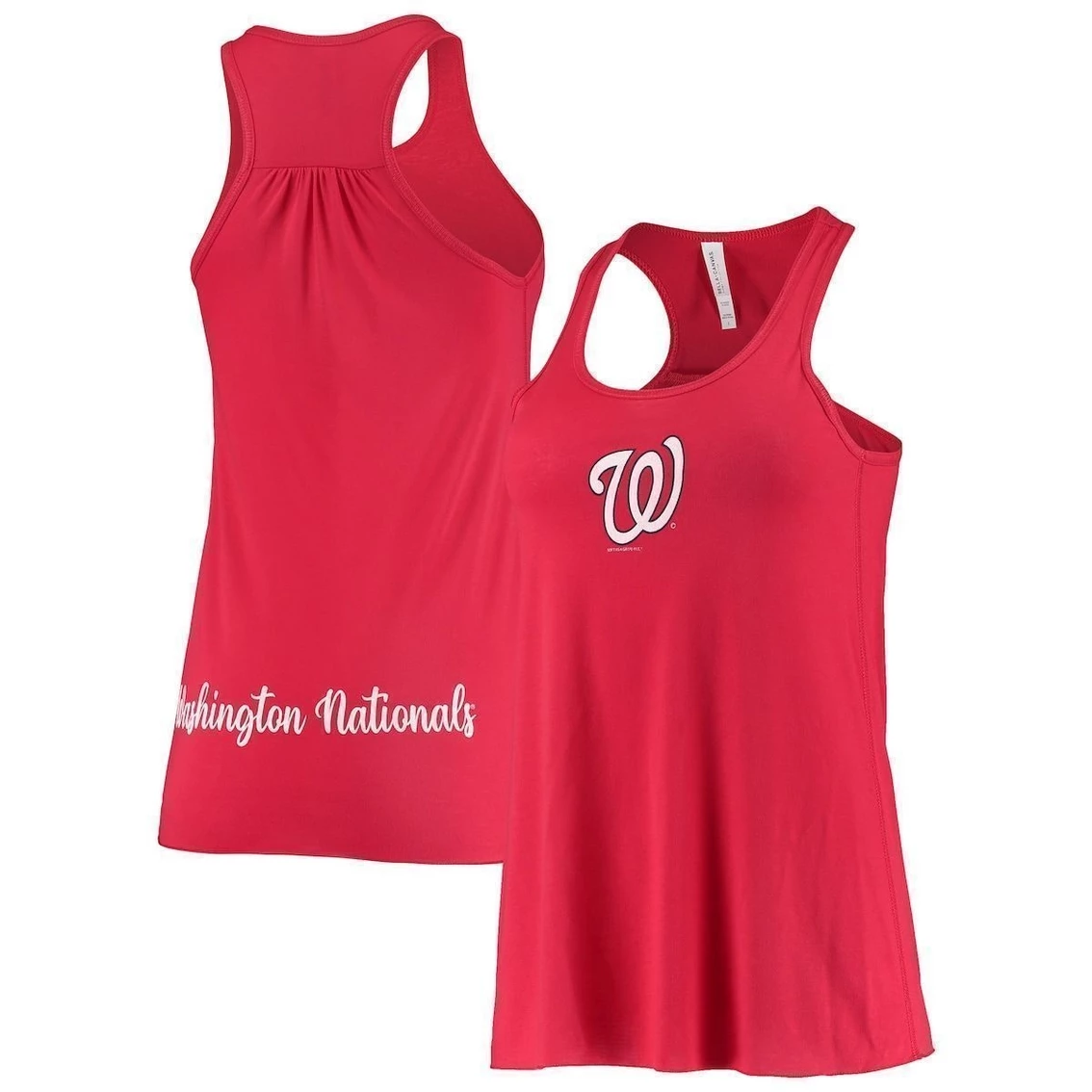 Wholesale π Women's Soft As A Grape Red Washington Nationals Front & Back Tank Top π - Image 2