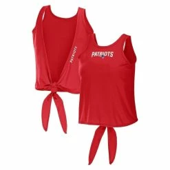 Discount π₯ Women's WEAR By Erin Andrews Red New England Patriots Open Back Twist Tie Tank Top β