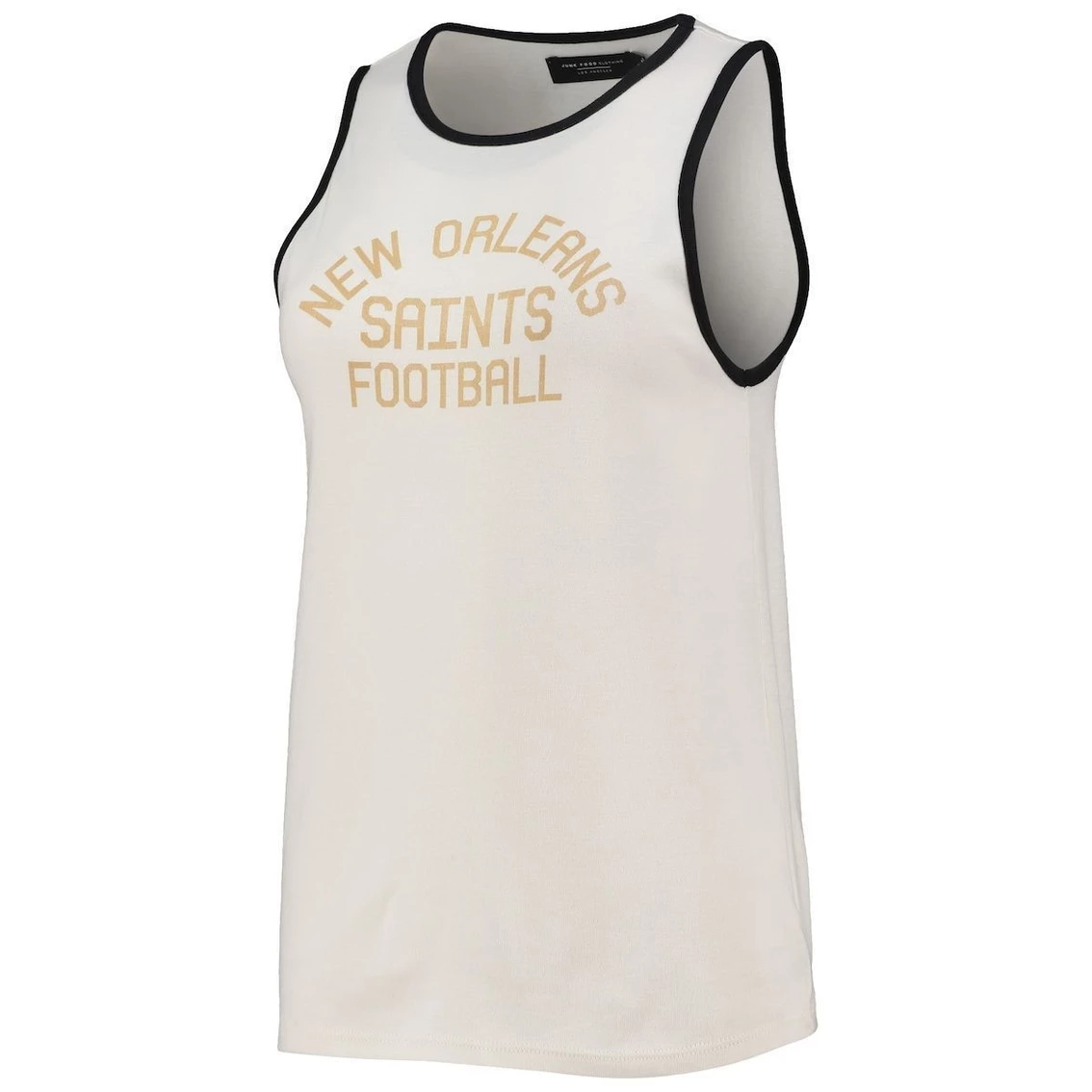 Coupon β Women's Junk Food White/Black New Orleans Saints Throwback Pop Binding Scoop Neck Tank Top 𧨠- Image 3