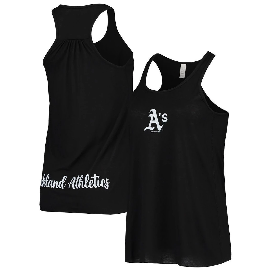 Cheap π Women's Soft As A Grape Black Oakland Athletics Front & Back Tank Top π - Image 2