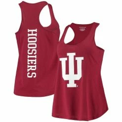 Discount π Boxercraft π© Women's Crimson Indiana Hoosiers Essential 2-Hit Racerback Tank Top π₯°