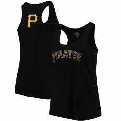 Deals 🥰 Women's Soft As A Grape Black Pittsburgh Pirates Plus Size Swing For The Fences Racerback Tank Top 🥰
